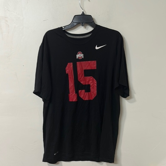 Nike Men's Black Shirt with Red Number Ohio - Picture 1 of 2